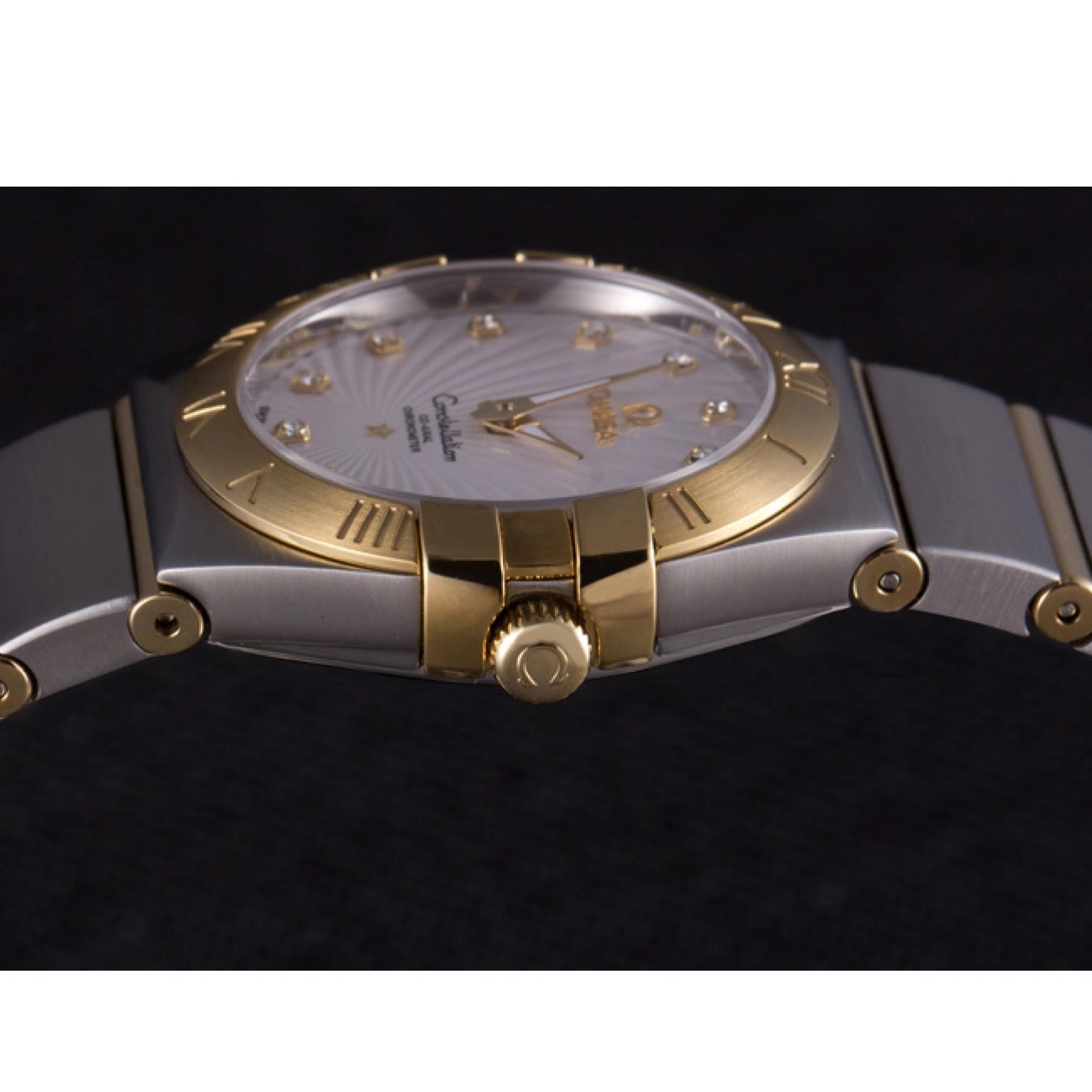 1013 Omega Constellation Gold Bezel Two Tone Band som95 621475